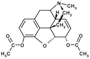 Chemical structure of heroin