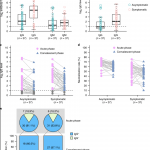 IgG and IgM levels in the acute and convalescent phases in patients infected with SARS-CoV-2. a, The comparison of virus-specific antibody levels in asymptomatic patients (n = 37) and symptomatic patients (n = 37) with acute infections. b, IgG levels in patients with convalescent-phase COVID-19 who were discharged from the hospital. c, Dynamic changes in virus-specific IgG levels in the acute and convalescent phases. d, Dynamic changes in neutralizing serum antibodies in the acute and convalescent phases. Results are expressed as the average of two independent experiments. e, IgG-positive proportions of patients with COVID-19 in the acute and convalescent phases. The box plots in a and b show the medians (middle line) and first and third quartiles (boxes), and the whiskers show 1.5× the IQR above and below the box. Unpaired, two-sided Mann–Whitney U test P values are depicted in the plots, and the significant P value cutoff was set at 0.05. (Source: Long et al., 2020)